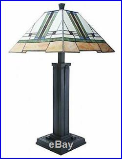 Frank Lloyd Wright 28 Mission Style Art Glass Table Lamp