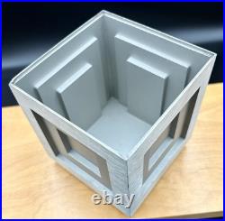 Frank Lloyd Wright 4 Cubes Trinket Box Cast Metal marked #014 historical arts