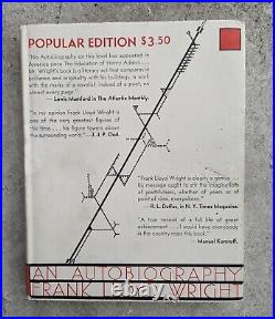 Frank Lloyd Wright AUTOBIOGRAPHY Scarce 1933 Second Edition First with Dust Jacket