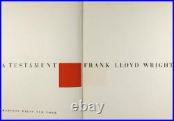 Frank Lloyd Wright / A testament 1st Edition 1957 Americana