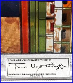 Frank Lloyd Wright Adapted Stained Glass Saguaro Forms & Cactus Flowers Panel
