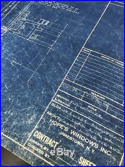 Frank Lloyd Wright American Architect Original Vintage Fallingwater Blueprint