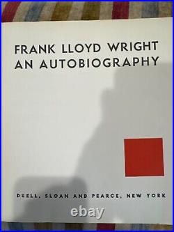 Frank Lloyd Wright An Autobiography 1943 1ST Edition 4TH PRINTING DUELL SLOAN PE