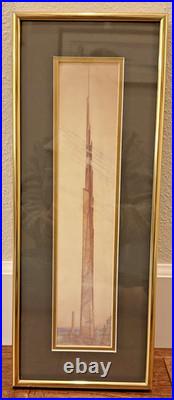 Frank Lloyd Wright Architectural Art Print The Illinois Framed MCM Skyscraper