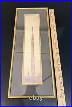 Frank Lloyd Wright Architectural Art Print The Illinois Framed MCM Skyscraper