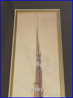 Frank Lloyd Wright Architectural Art Print The Illinois Framed MCM Skyscraper