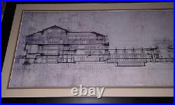 Frank Lloyd Wright Architectural Drawing Imperial Hotel Tokyo Framed Scarce