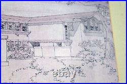 Frank Lloyd Wright Architectural Drawing Walter Gerts House 1906 Framed