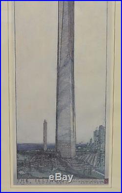 Frank Lloyd Wright Architectural Vintage Illinois Cantilever Skyscraper Print