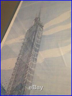 Frank Lloyd Wright Architecture Poster Framed 1984 Golden Beacon Chicago