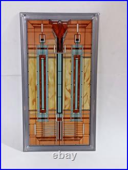 Frank Lloyd Wright Art Deco Oak Park Skylight Stained Glass Panel Lead Frame 13