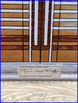 Frank Lloyd Wright Art Deco Oak Park Skylight Stained Glass Panel Lead Frame 13