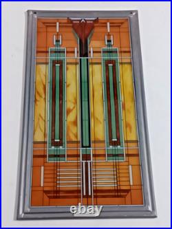 Frank Lloyd Wright Art Deco Oak Park Skylight Stained Glass Panel Lead Frame 13