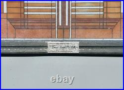 Frank Lloyd Wright Art Deco Oak Park Skylight Stained Glass Panel Lead Frame 13