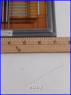Frank Lloyd Wright Art Deco Oak Park Skylight Stained Glass Panel Lead Frame 13