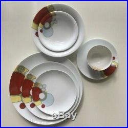 Frank Lloyd Wright Art Deco Porcelain Dishes 7-Piece Setting Imperial Hotel