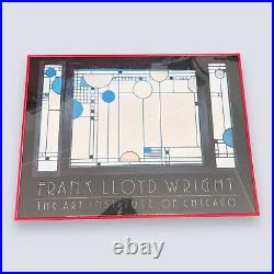 Frank Lloyd Wright Art Institute of Chicage Poster Framed 1986 Architect Vintage