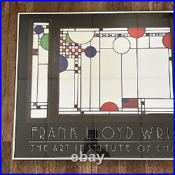Frank Lloyd Wright Art Institute of Chicage Poster Framed 1986 Architect Vintage