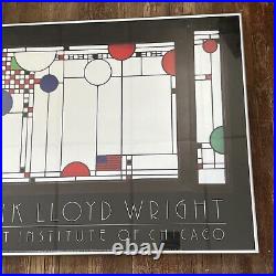 Frank Lloyd Wright Art Institute of Chicage Poster Framed 1986 Architect Vintage
