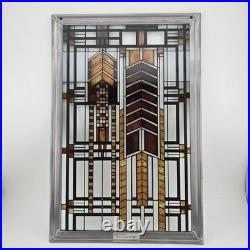 Frank Lloyd Wright Art Work Autumn Sumac Vintage stained glass New Open Box