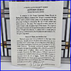 Frank Lloyd Wright Art Work Autumn Sumac Vintage stained glass New Open Box