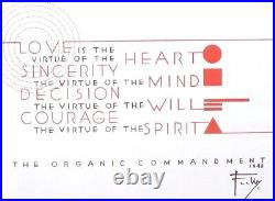 Frank Lloyd Wright Art Work Vintage Commandment stained glass Rare Used