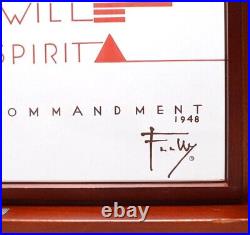 Frank Lloyd Wright Art Work Vintage Commandment stained glass Rare Used