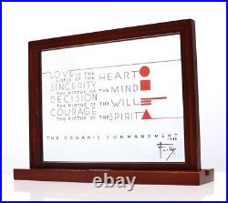 Frank Lloyd Wright Art Work Vintage Commandment stained glass Rare Used