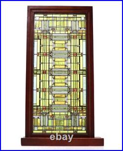 Frank Lloyd Wright Art Work Vintage stained glass Rare 36/20cm Used
