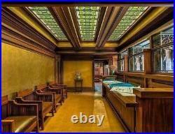 Frank Lloyd Wright Art Work Vintage stained glass Rare 36/20cm Used