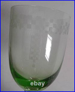 Frank Lloyd Wright Authentic Imperial Hotel Tokyo Green Wine Glass Ca 1930-60