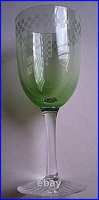 Frank Lloyd Wright Authentic Imperial Hotel Tokyo Green Wine Glass Ca 1930-60