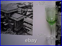 Frank Lloyd Wright Authentic Imperial Hotel Tokyo Green Wine Glass Ca 1930-60