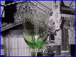Frank Lloyd Wright Authentic Imperial Hotel Tokyo Green Wine Glass Ca 1930-60