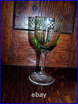 Frank Lloyd Wright Authentic Imperial Hotel Tokyo Green Wine Glass Ca 1930-60