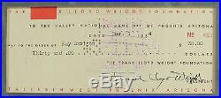 Frank Lloyd Wright Authentic Signed & Framed 3.5x8 1954 Check PSA/DNA #AB10205