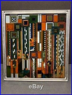 Frank Lloyd Wright Autumn Sumac Stained Glass 11.75 x 11 Signed