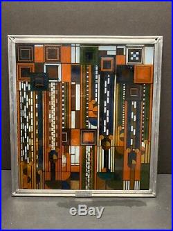 Frank Lloyd Wright Autumn Sumac Stained Glass 11.75 x 11 Signed