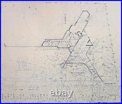 Frank Lloyd Wright Blueline Building Plans For The J. Willis Huges Residence