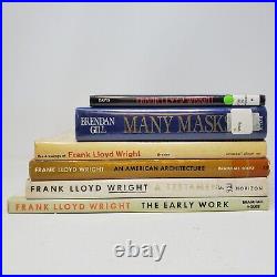 Frank Lloyd Wright Book Lot of 6 Architecture, Life Of Ex-Library, HC + DJ