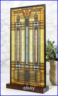 Frank Lloyd Wright Bradley House Skylight Stained Glass Wall Desk Plaque FS USA