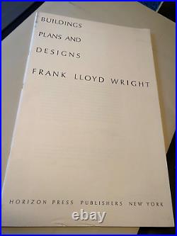 Frank Lloyd Wright Buildings Plans and Designs Print Portfolio Ltd Edition 1963