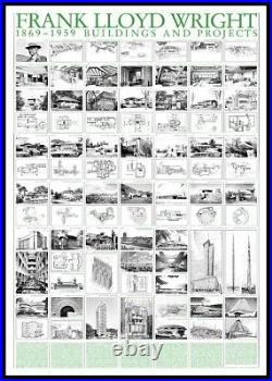 Frank Lloyd Wright Buildings and Projects Poster Kunstdruck im Rahmen 70x100cm