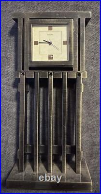 Frank Lloyd Wright Bulova B7746 Mission Clock Antique Brass Bronze RARE