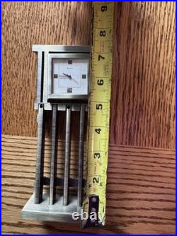 Frank Lloyd Wright Bulova B7746 Mission Clock Antique Brass Bronze RARE
