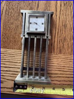Frank Lloyd Wright Bulova B7746 Mission Clock Antique Brass Bronze RARE