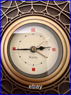 Frank Lloyd Wright Bulova Desk Clock Art Design Rare Model Interior Collectible