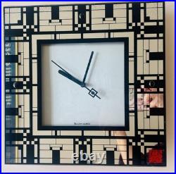 Frank Lloyd Wright Bulova Modern Abstract Wall Clock Signed Bottom Right WORKS