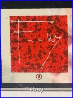 Frank Lloyd Wright Bulova Modern Abstract Wall Clock Signed Bottom Right WORKS