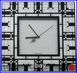 Frank Lloyd Wright Bulova Modern Abstract Wall Clock Signed Bottom Right WORKS